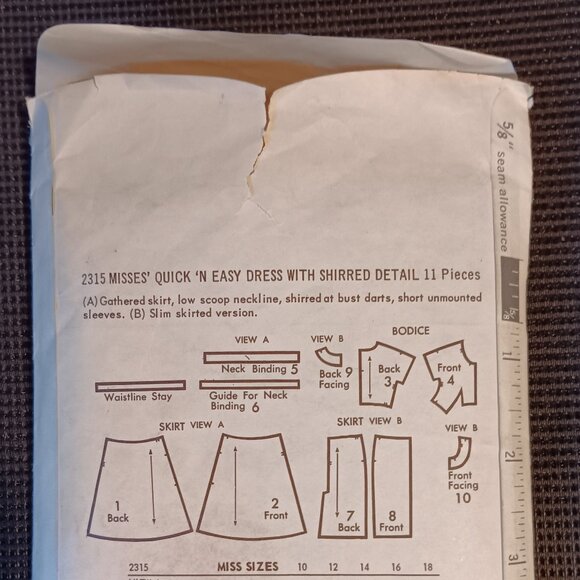 Vintage Butterick Cut 2315 1960s Sewing Pattern Dress Size 14 Bust 34 Two styles - Picture 3 of 6